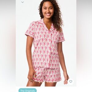 Roller rabbit pink monkey polo pajamas. Size Medium. New with tags.